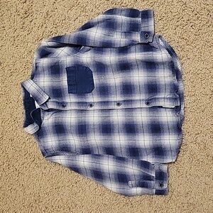 Boys zara blue plaid button up